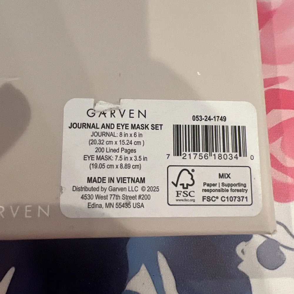 Garven Dream Journal and Eye Mask Set Pastel Purple Pink Blue Do Not Disturb NEW